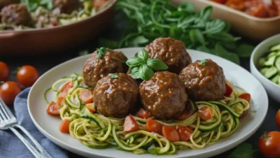 Albondigas italianas con zoodles whole30