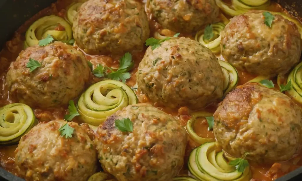 Albóndigas italianas de calabacín y pavo al horno
