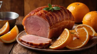 Jamón glaseado de naranja