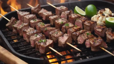 Kebabs de filete a la parrilla