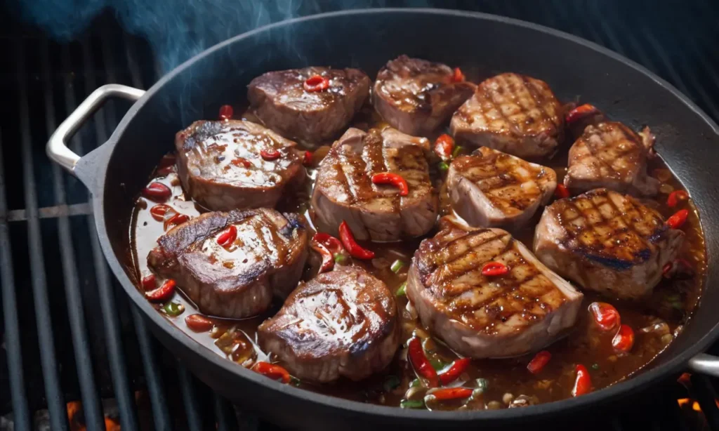 adobo de chuletas de cerdo a la parrilla