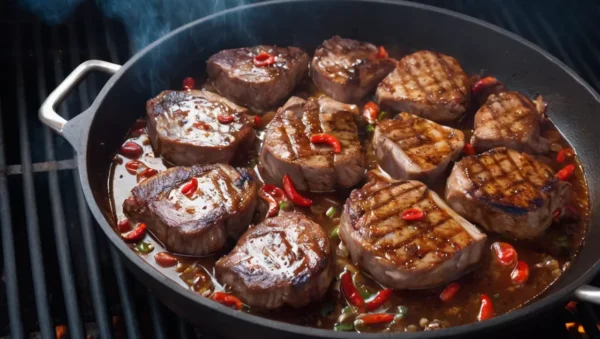 adobo de chuletas de cerdo a la parrilla