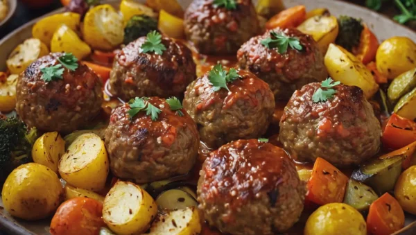 albóndigas verduras al horno