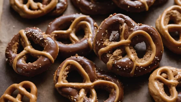 barras de pretzel de chocolate y mantequilla de mani sin hornear
