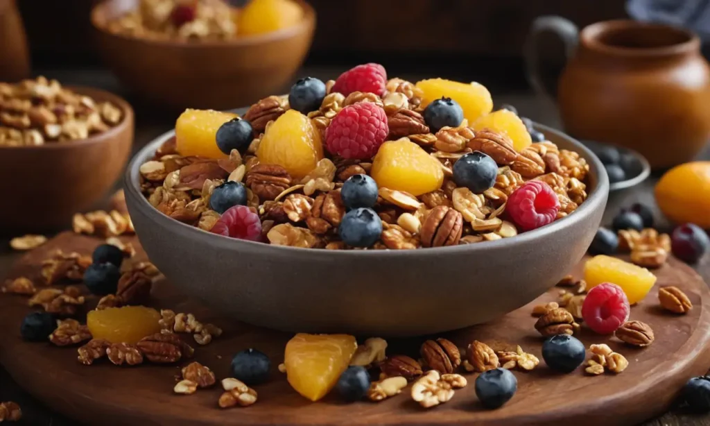 barras granola de frutas y nueces sin hornear