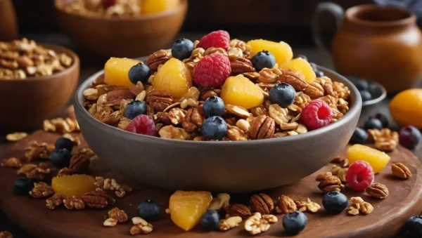 barras granola de frutas y nueces sin hornear