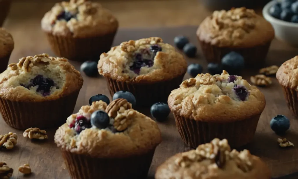 barras para muffins de arandanos plátano y nueces sin gluten