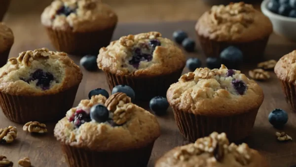 barras para muffins de arandanos plátano y nueces sin gluten