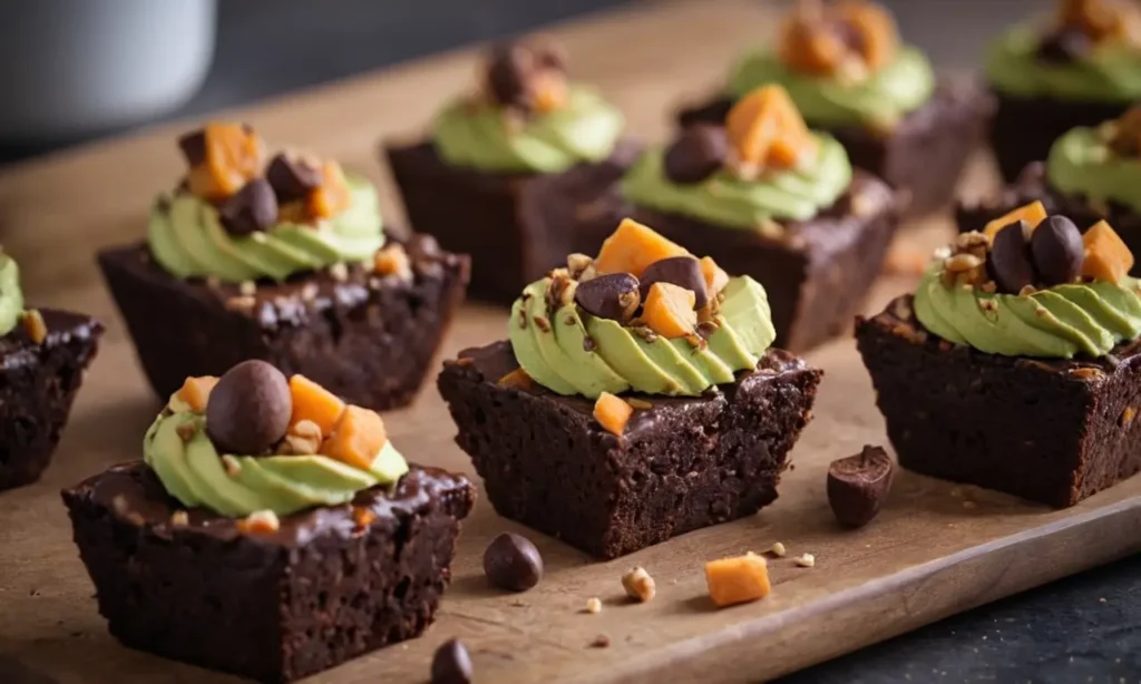bocaditos de brownie de camote aguacate