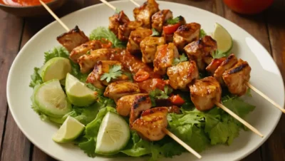 brochetas de pollo tikka masala