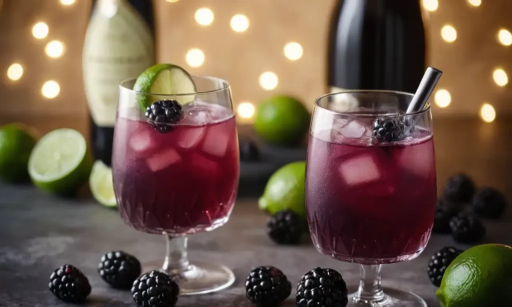 cocteles de prosecco de lima y mora bajo en azúcar