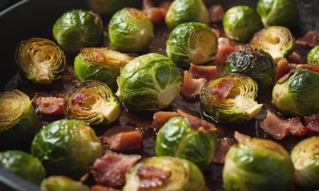 coles de bruselas asadas con tocino