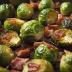 coles de bruselas asadas con tocino