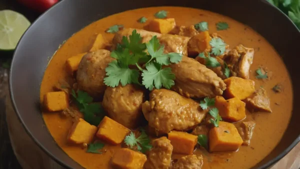 curry de camote y pollo