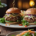 Hamburguesas de cerdo: Recetas con ensalada tailandesa deliciosa