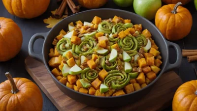 hash de calabaza y manzana