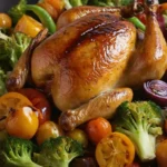 Horneado de vegetales con pollo balsámico: receta fácil