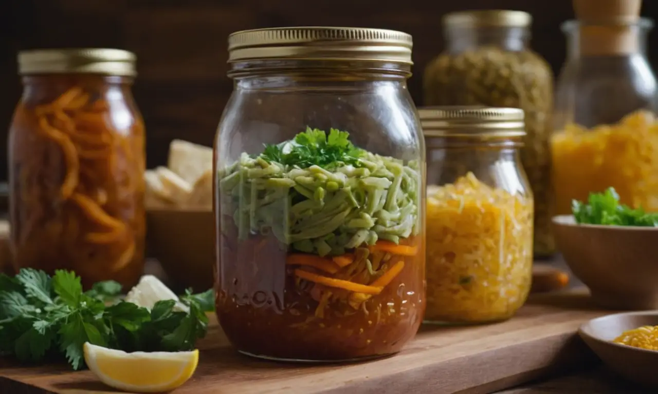 Alimentos fermentados salud intestinal, comidas deliciosas y nutritivas