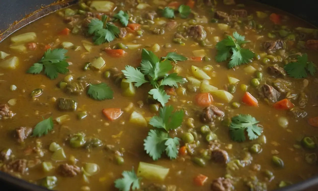 Un guiso verde vivo y sabroso para vegetarianos