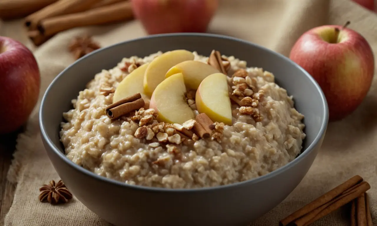 Crea tu desayuno perfecto con avena crujiente y manzanas dulces