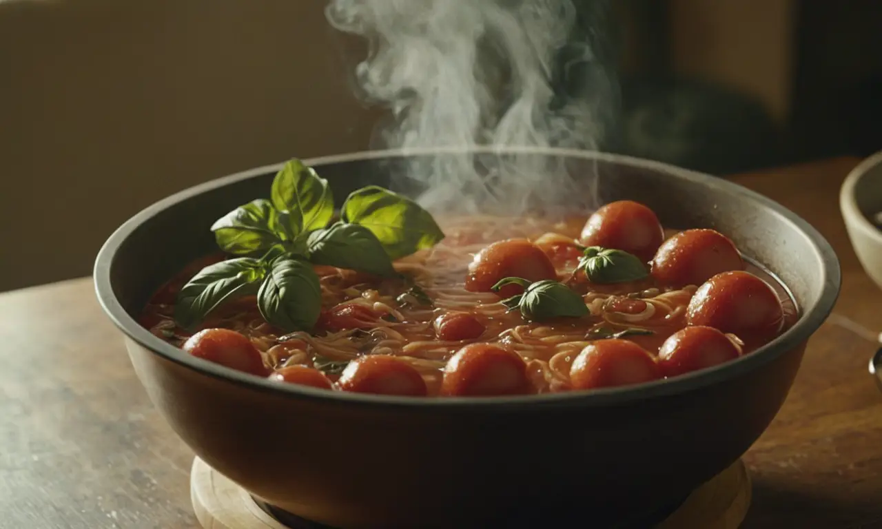 Una cena casera aromática y reconfortante espera