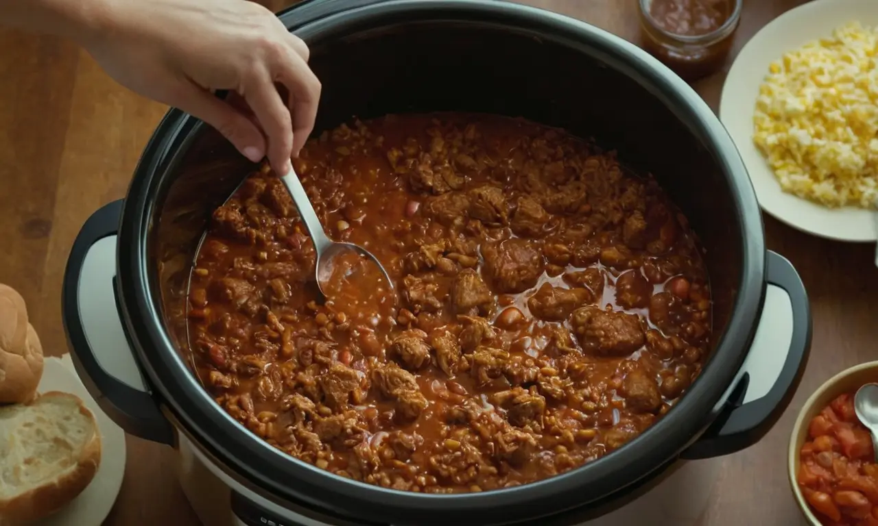 Se cocinaban sloppis junto a otros ingredientes y utensilios cercanos