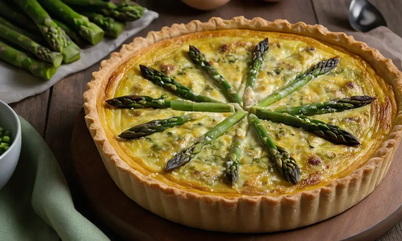 ¡Quiche de espárragos y chalotas deliciosa y fácil!
