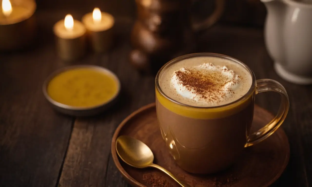 Bebida de cacao adaptable y dorada, fácil receta
