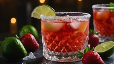 margaritas de fresa congeladas