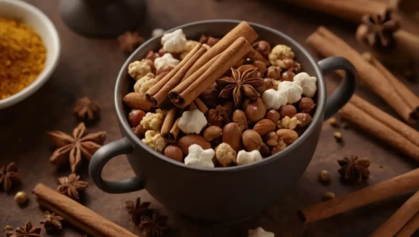 nueces pecanas con especias navideñas