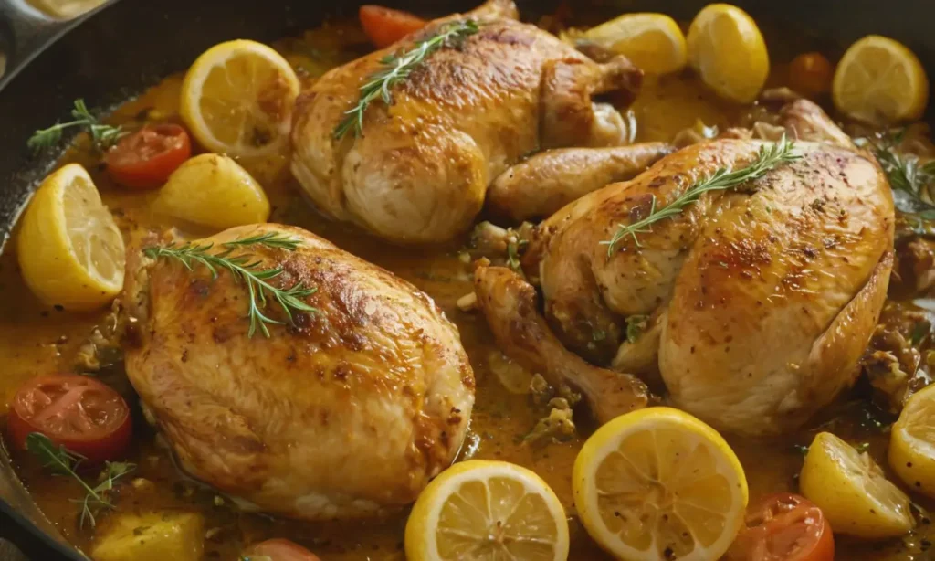 pollo griego en sartén