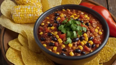 salsa de frijoles negros maiz