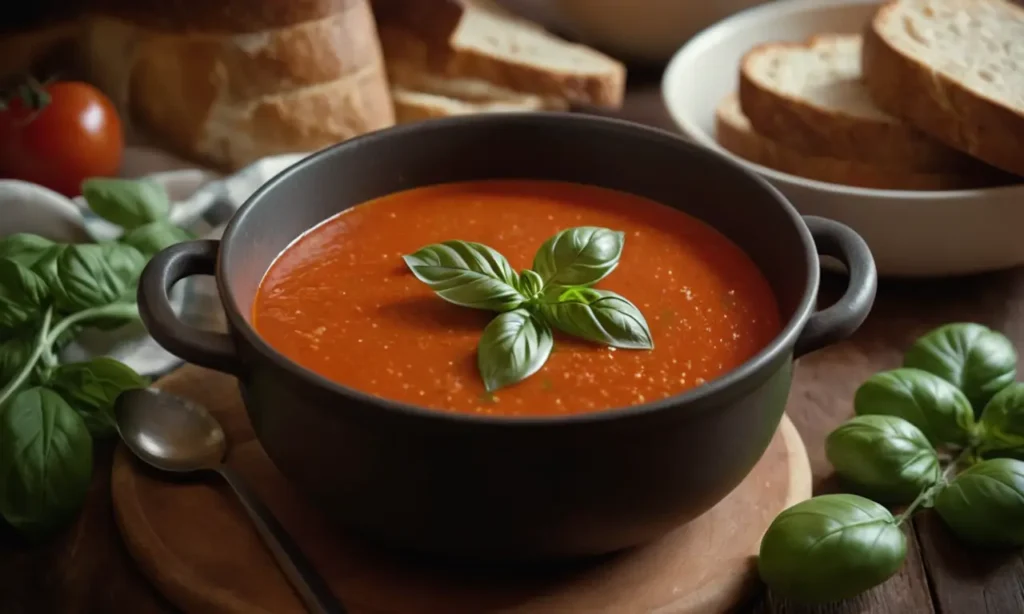 sopa de tomate y albahaca