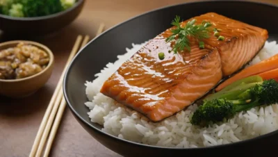 tazon de salmon teriyaki