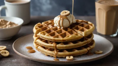 waffles plátano mantequilla de maní sin gluten
