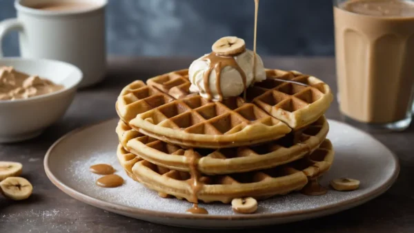 waffles plátano mantequilla de maní sin gluten