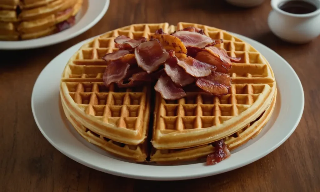 waffles salados de batata y tocino